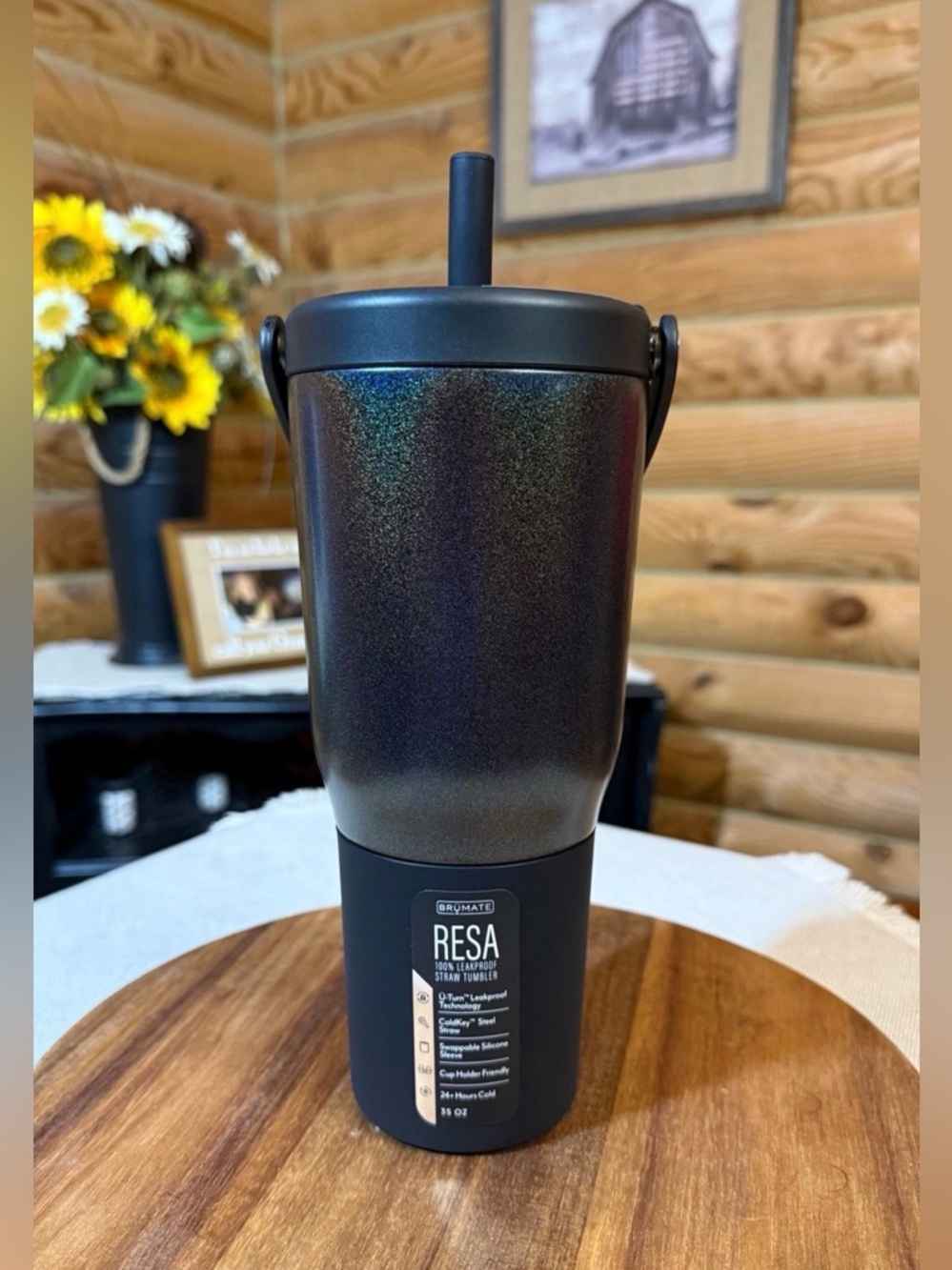 GLITTER CHARCOAL Brumate 35oz Resa Straw Tumbler * LIMITED EDITION
